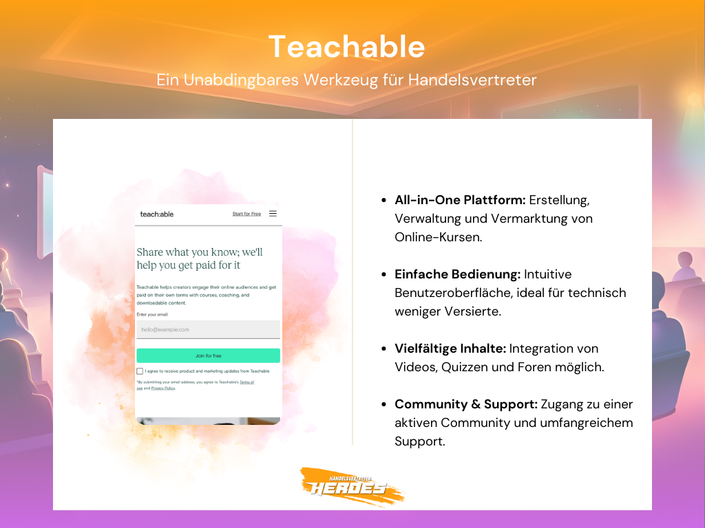 Teachable: Top Online-Akademie Tools für Handelsvertreter